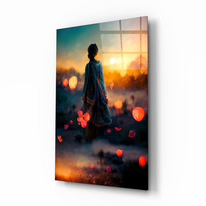 Towards Sunset Glass Wall Art