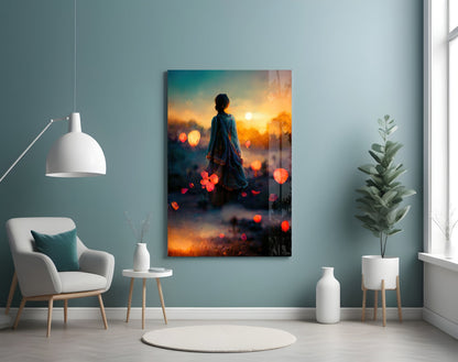 Towards Sunset Glass Wall Art