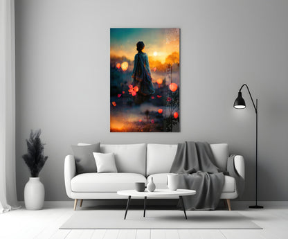 Towards Sunset Glass Wall Art