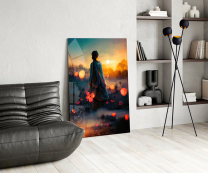 Towards Sunset Glass Wall Art