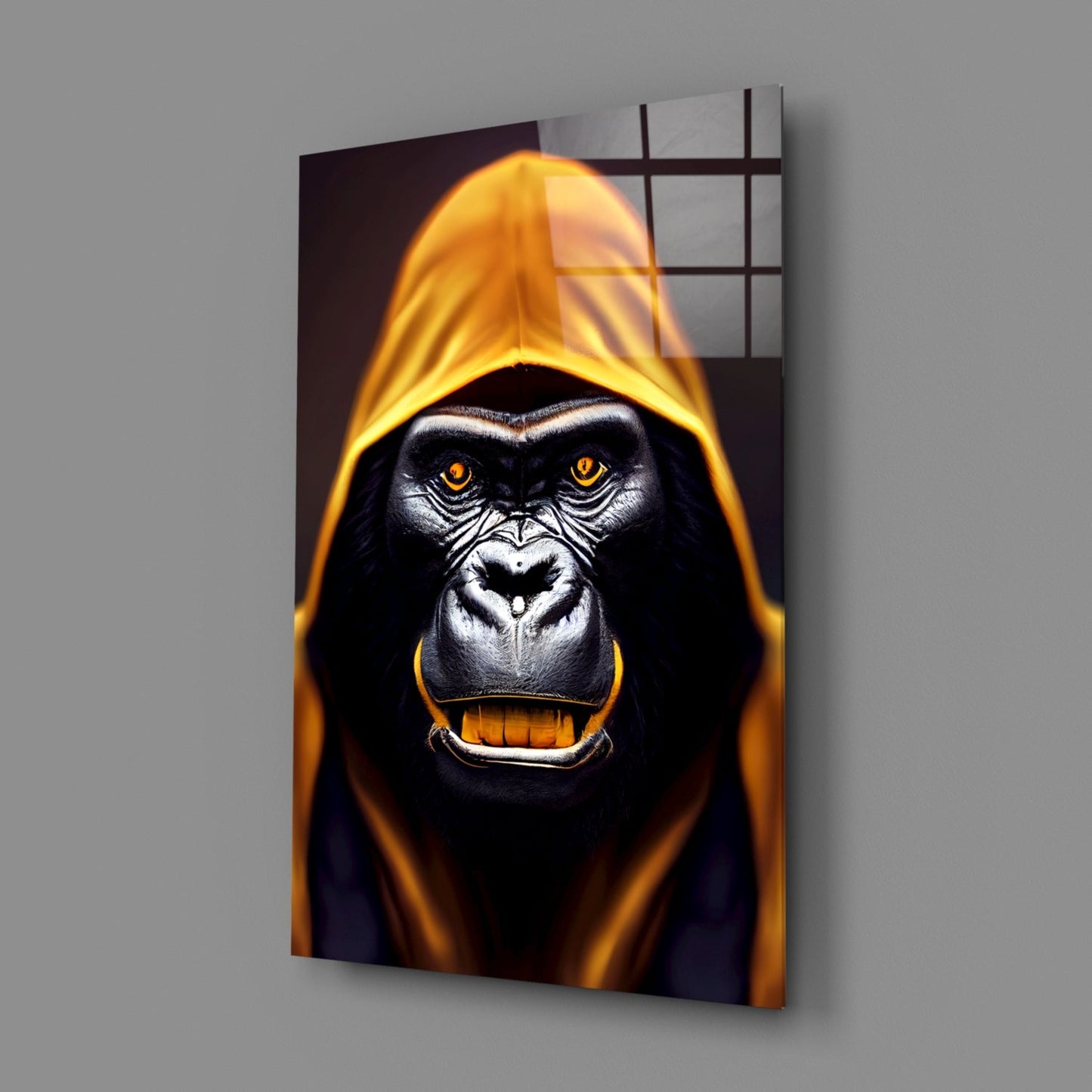 Angry Smile Glass Wall Art