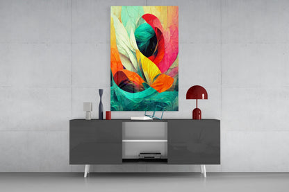 Hidden Swan Rose Bloom Glass Wall Art