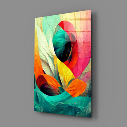 Hidden Swan Rose Bloom Glass Wall Art
