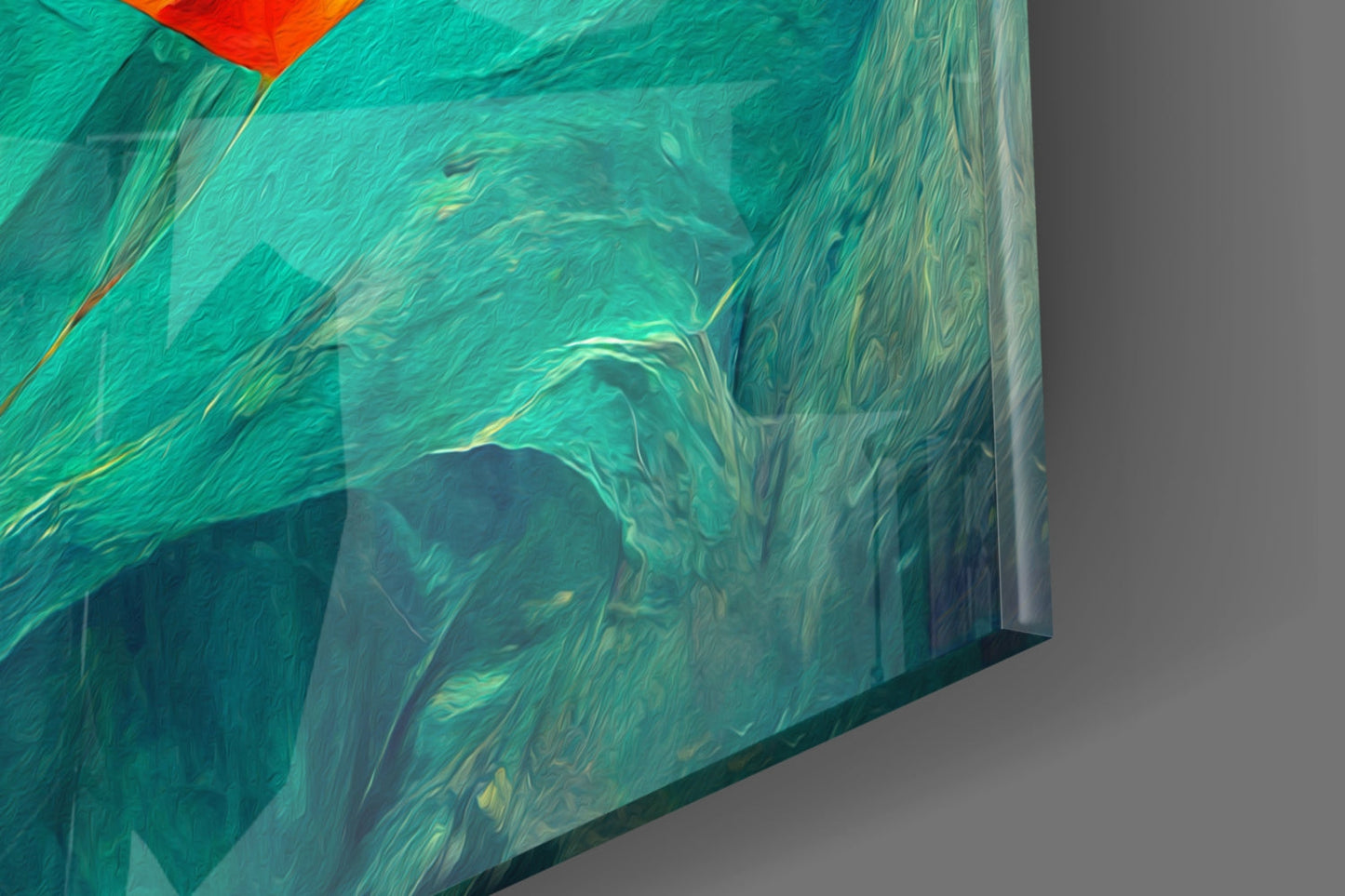 Hidden Swan Rose Bloom Glass Wall Art
