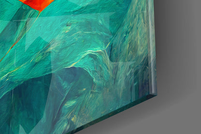 Hidden Swan Rose Bloom Glass Wall Art