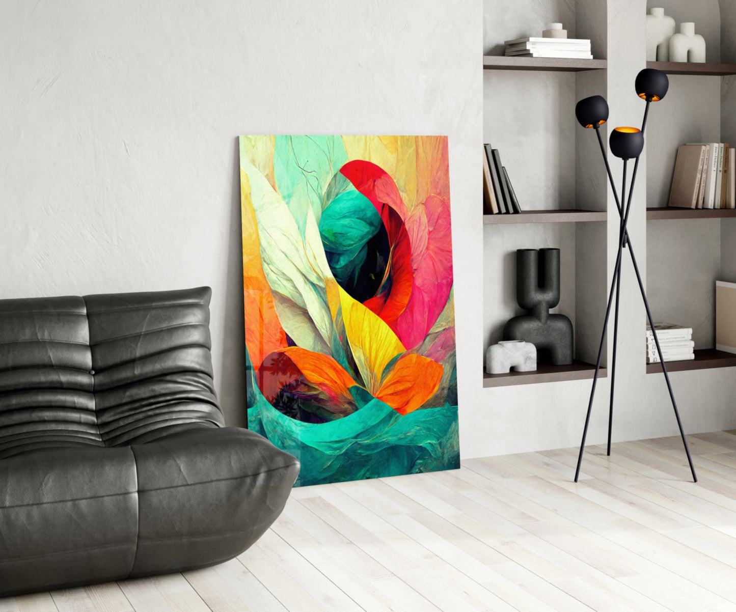 Hidden Swan Rose Bloom Glass Wall Art