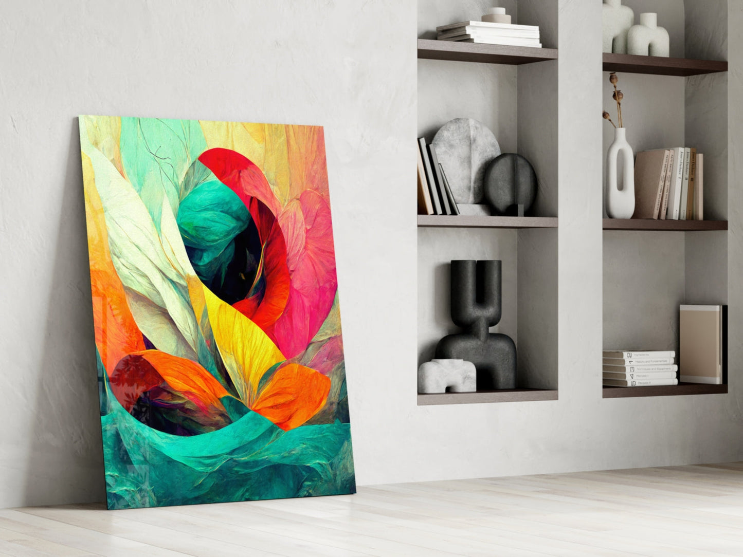 Hidden Swan Rose Bloom Glass Wall Art