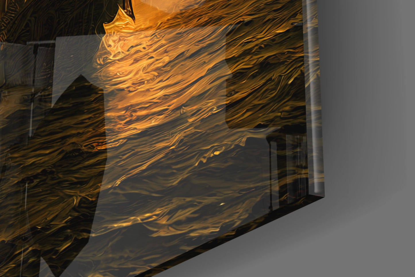 Red Storm Glass Wall Art