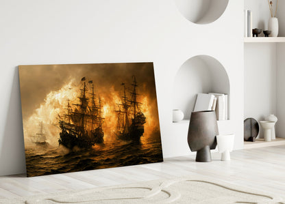 Red Storm Glass Wall Art