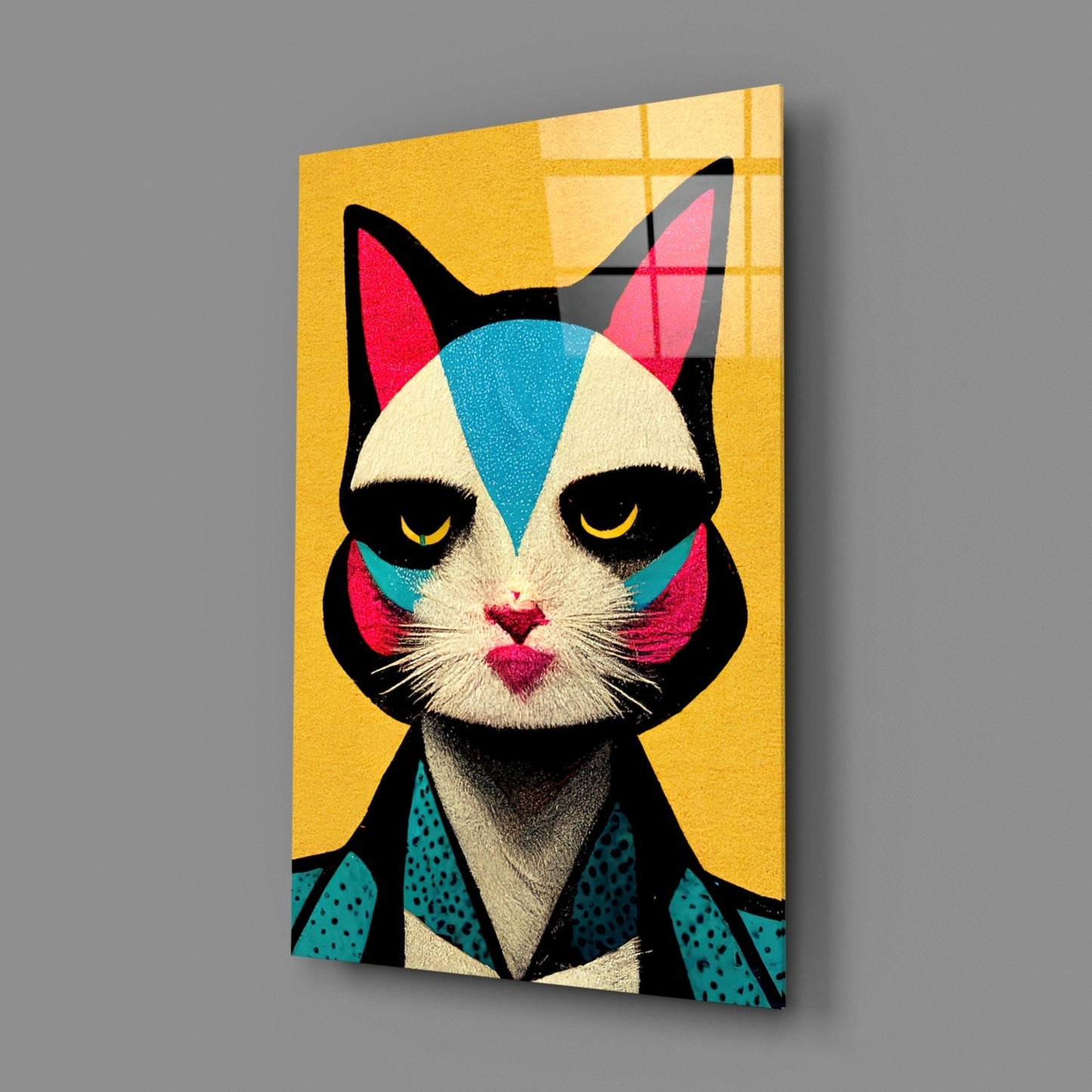 The Cat Glass Wall Art Print
