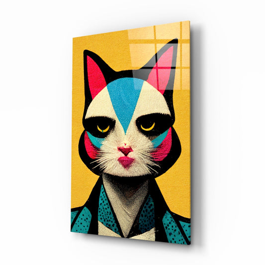 The Cat Glass Wall Art Print