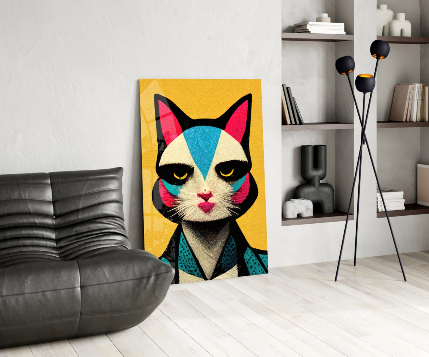 The Cat Glass Wall Art Print