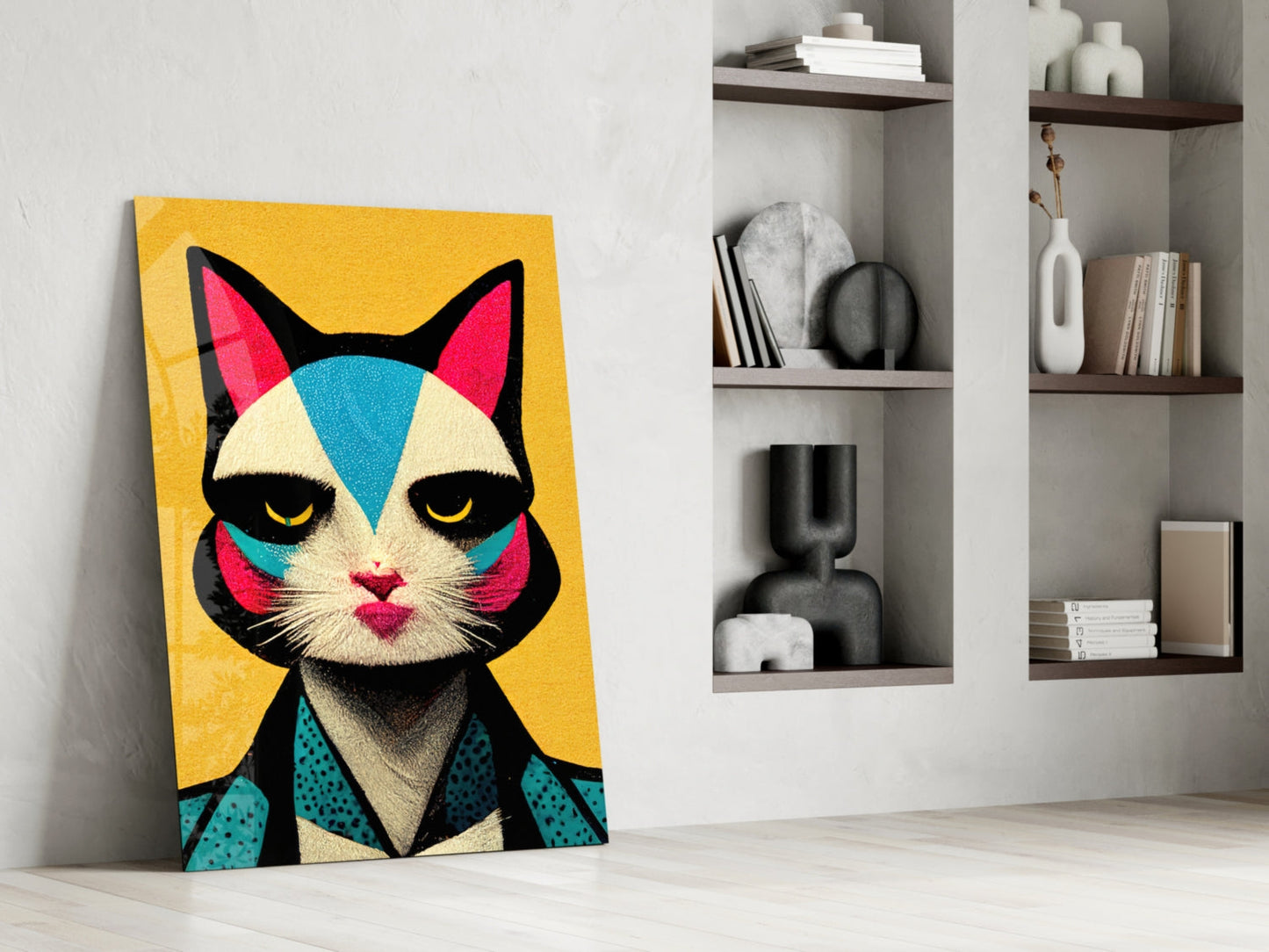 The Cat Glass Wall Art Print