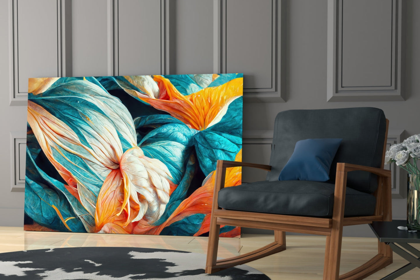 Flowerish Glass Wall Art