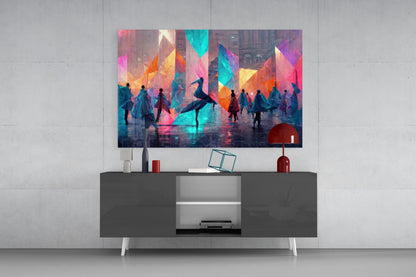 Cubic Walk Glass Wall Art