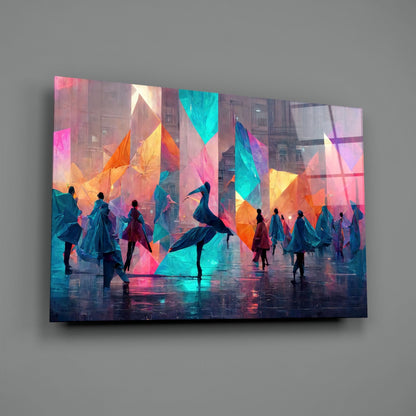 Cubic Walk Glass Wall Art