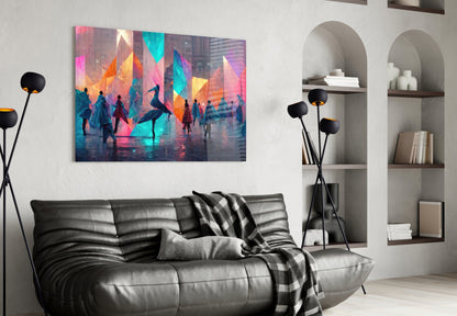 Cubic Walk Glass Wall Art