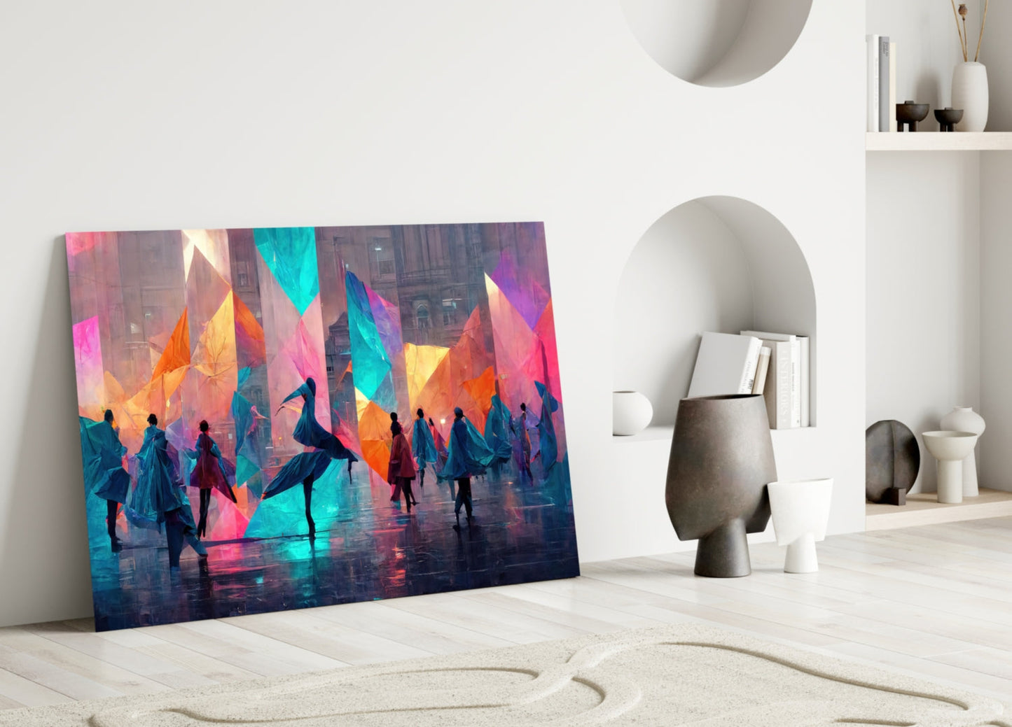 Cubic Walk Glass Wall Art