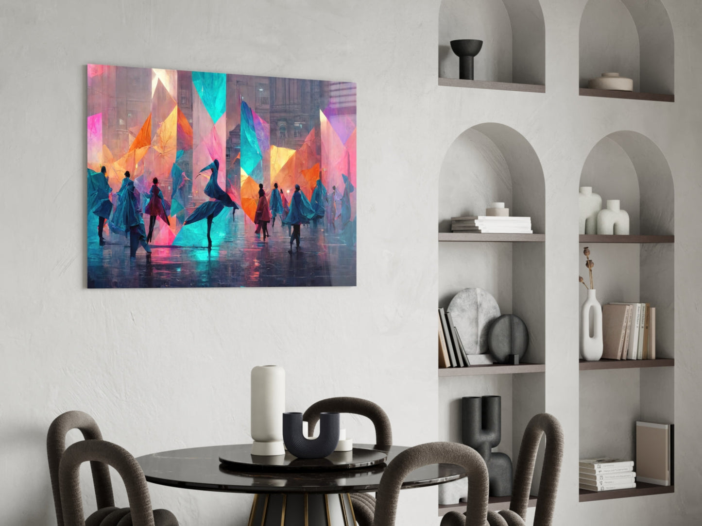 Cubic Walk Glass Wall Art