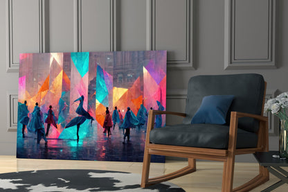 Cubic Walk Glass Wall Art