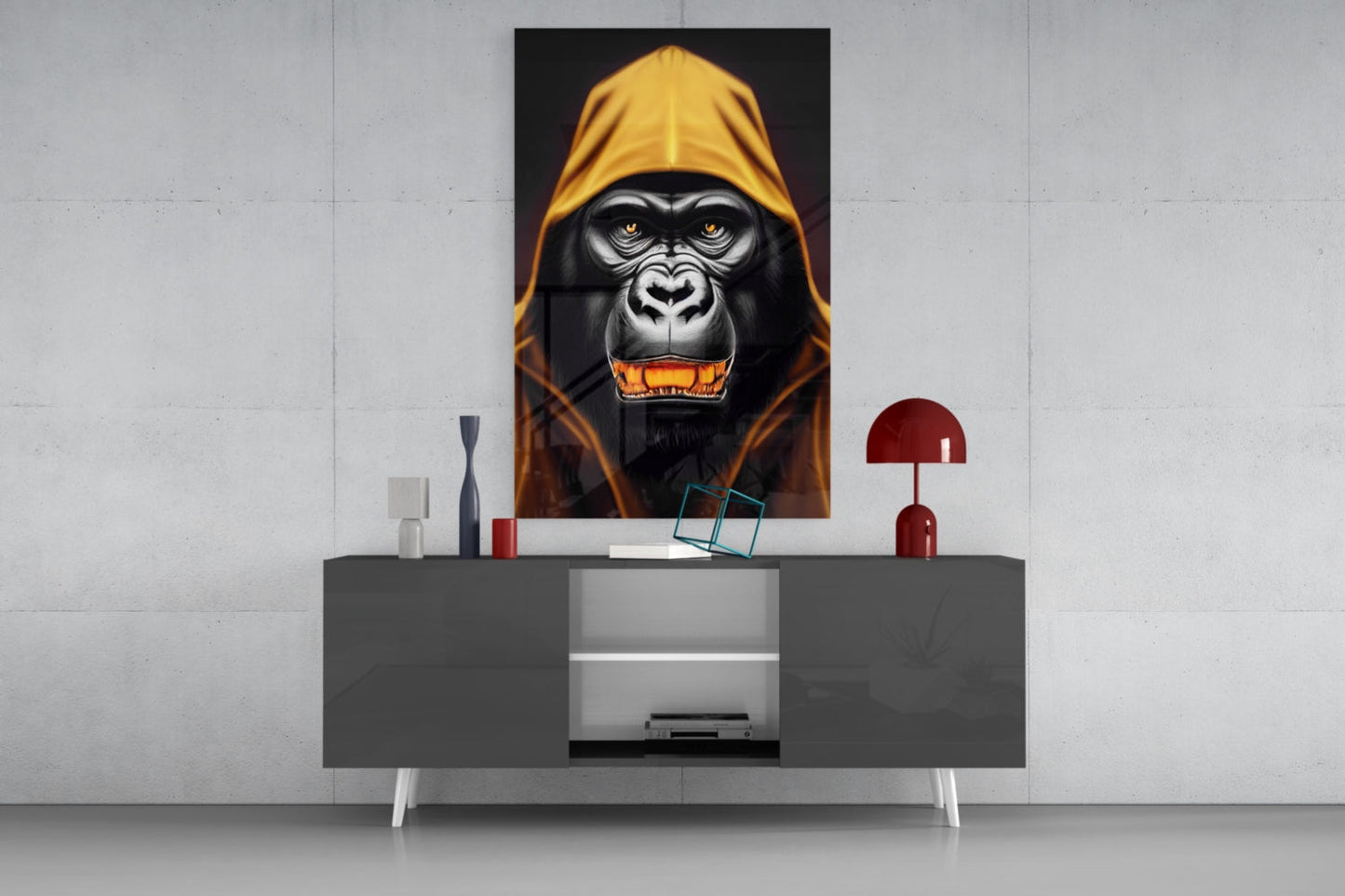 Angry Smile Glass Wall Art