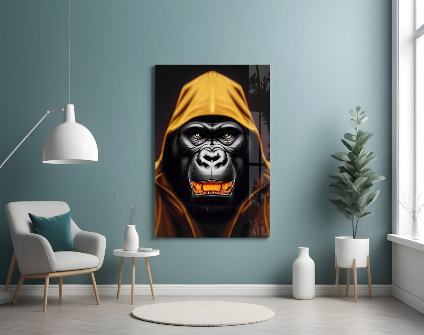 Angry Smile Glass Wall Art
