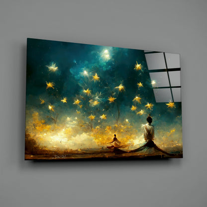 Mysticism Starlit Dervish Glass Wall Art