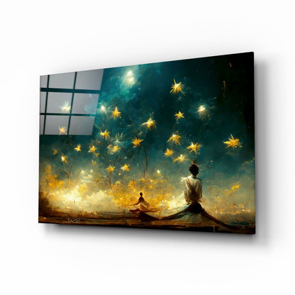 Mysticism Starlit Dervish Glass Wall Art
