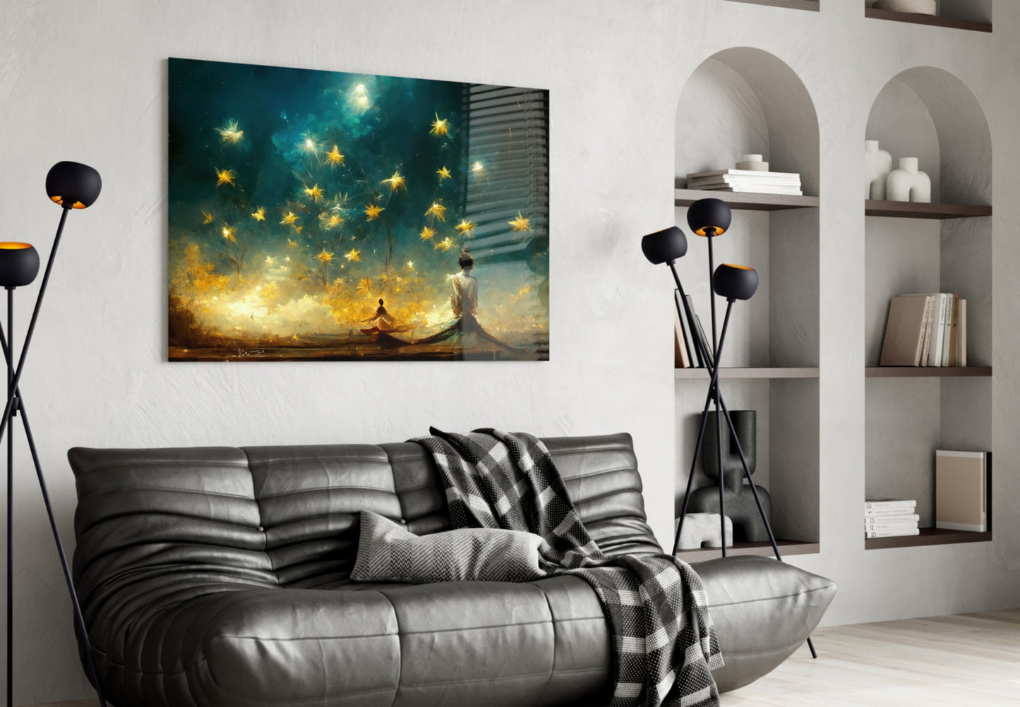 Mysticism Starlit Dervish Glass Wall Art