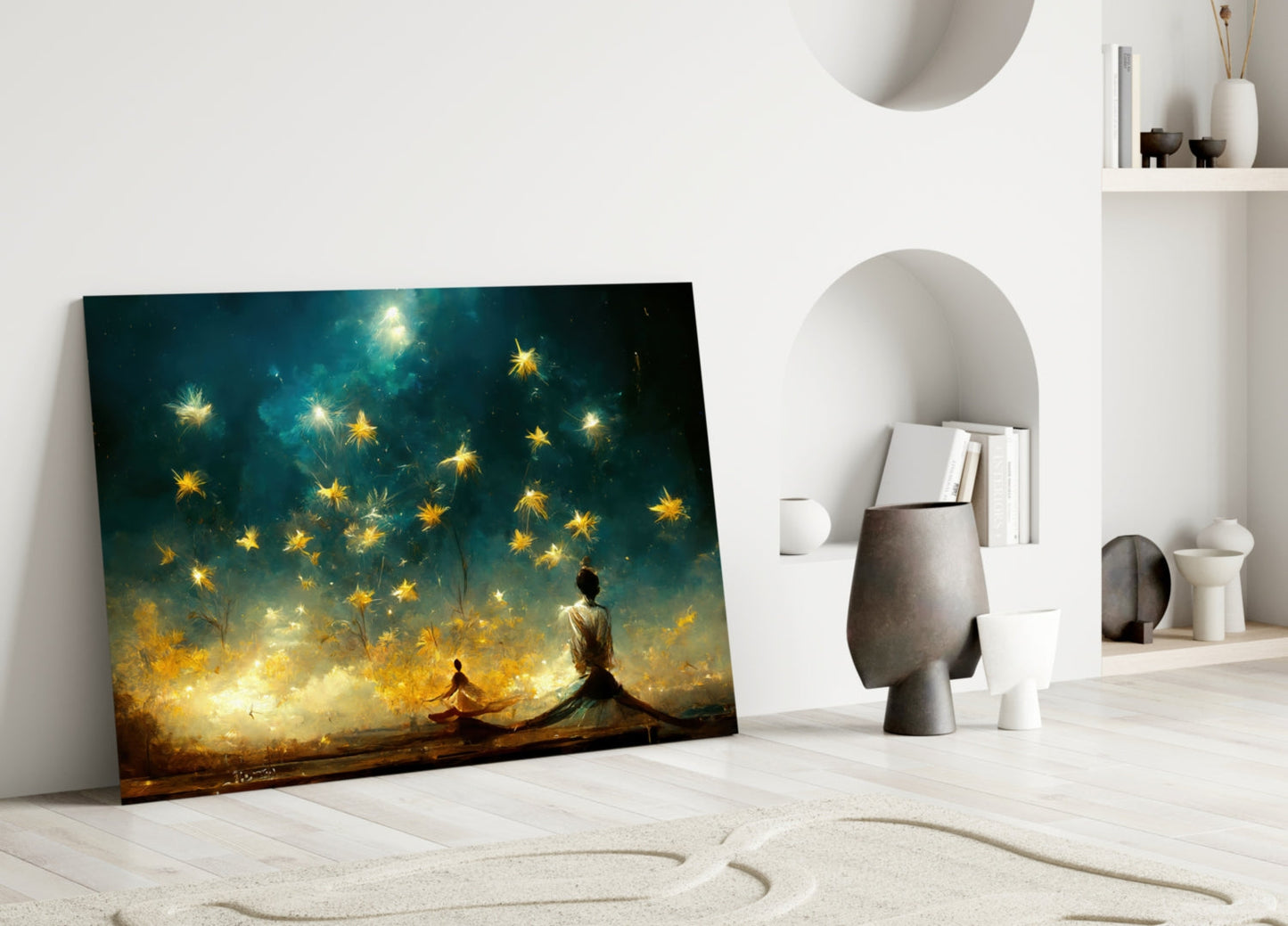 Mysticism Starlit Dervish Glass Wall Art