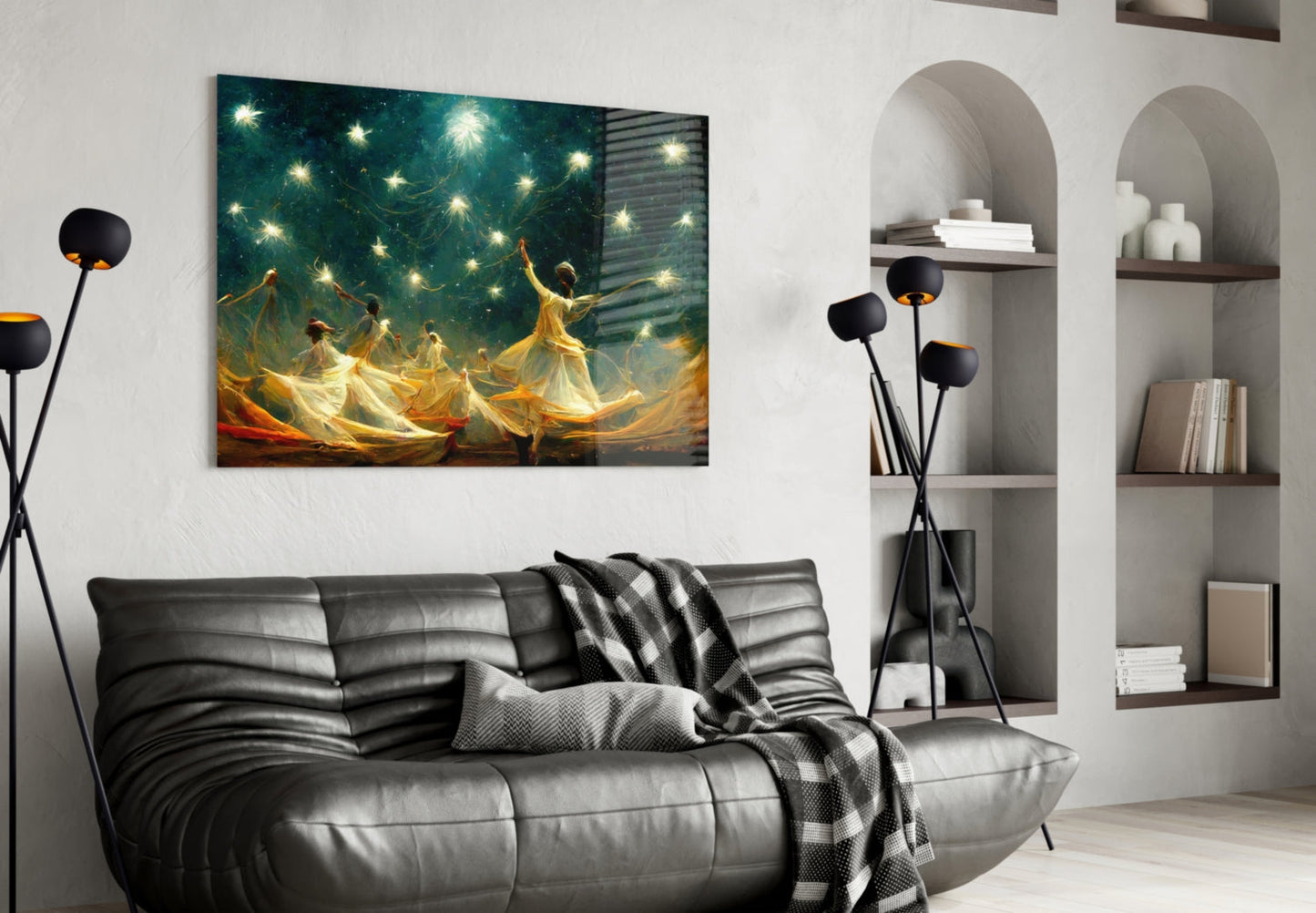 Mysticism Twirling Dervish Glass Wall Art