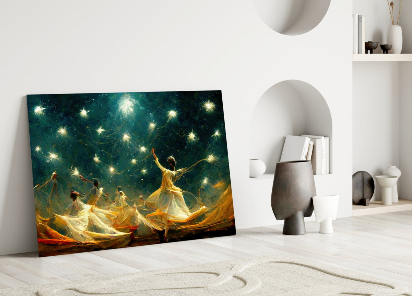 Mysticism Twirling Dervish Glass Wall Art