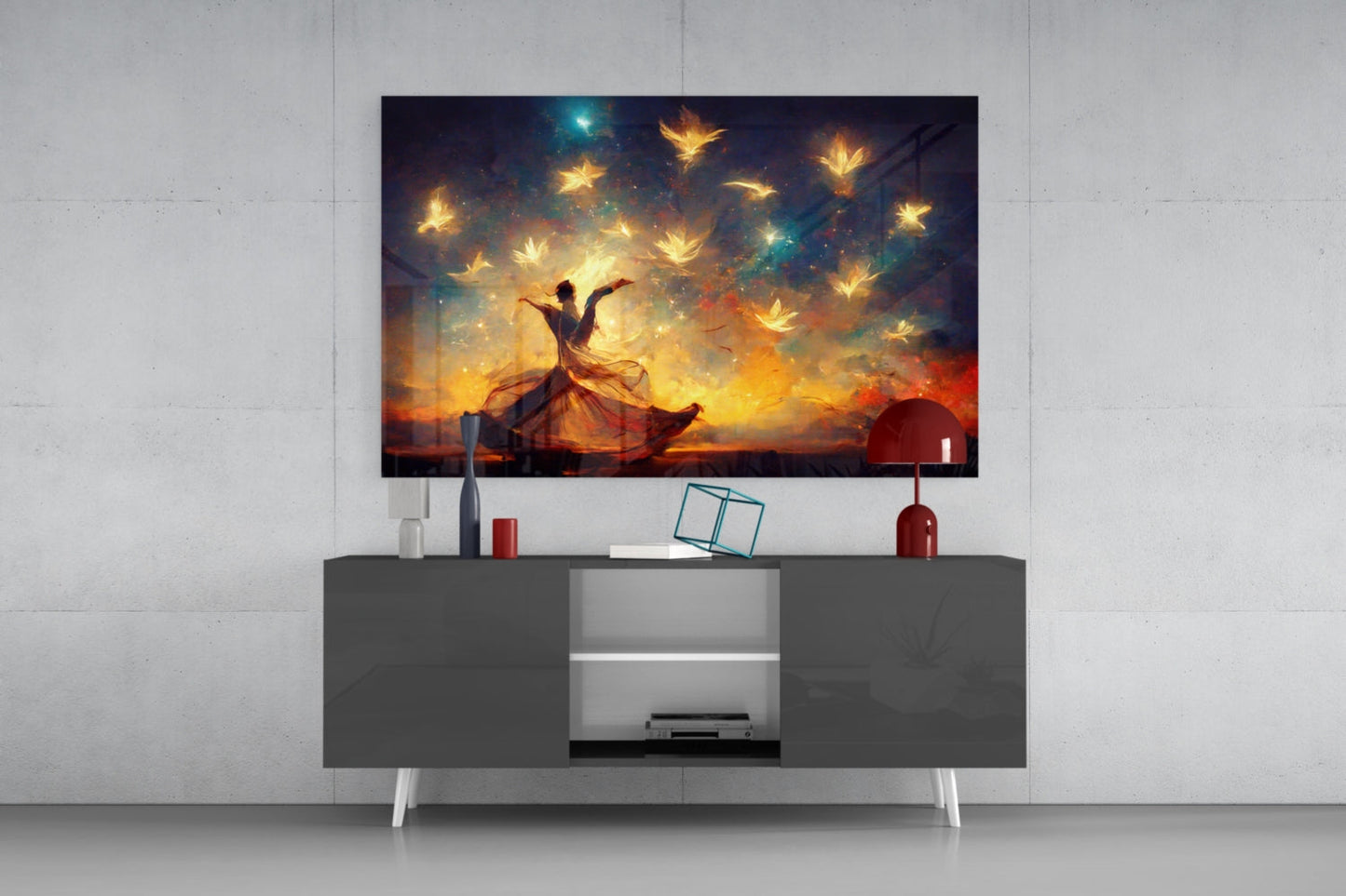 Mysticism Sufi Dancer Glass Wall Art