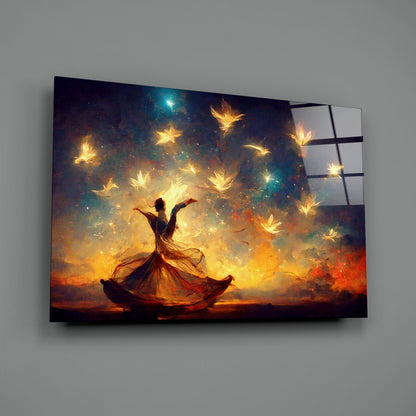 Mysticism Sufi Dancer Glass Wall Art