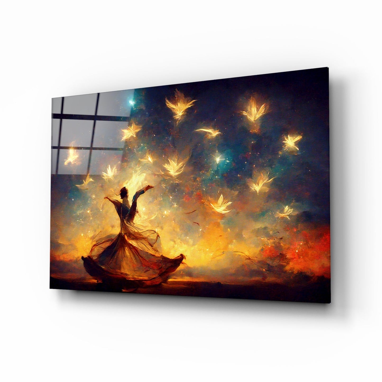 Mysticism Sufi Dancer Glass Wall Art
