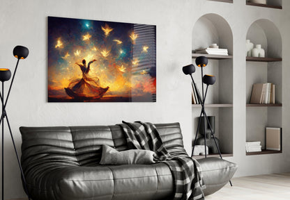 Mysticism Sufi Dancer Glass Wall Art