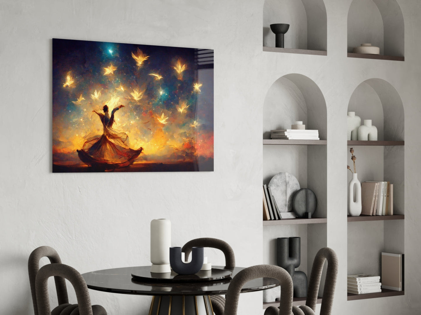 Mysticism Sufi Dancer Glass Wall Art