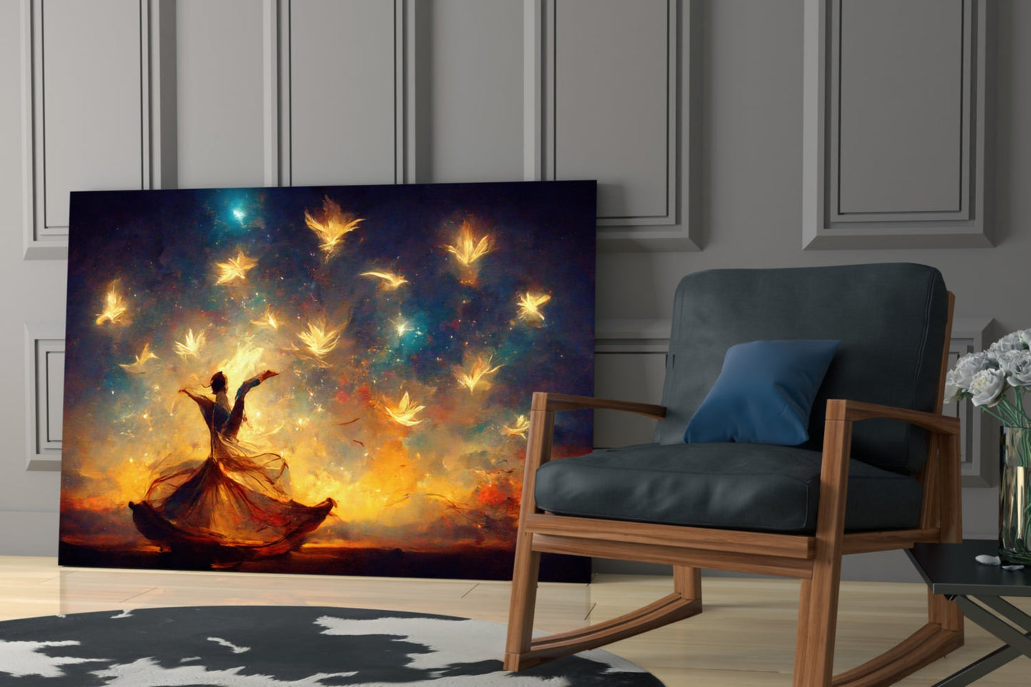 Mysticism Sufi Dancer Glass Wall Art