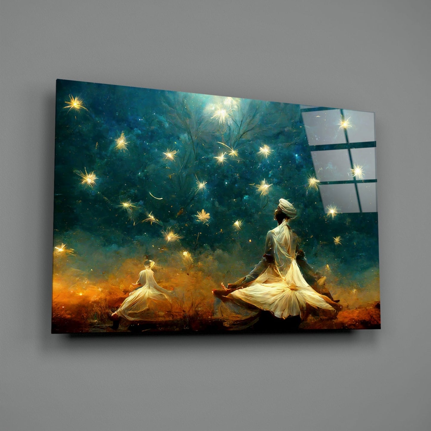 Mysticism Meditating Dervish Glass Wall Art