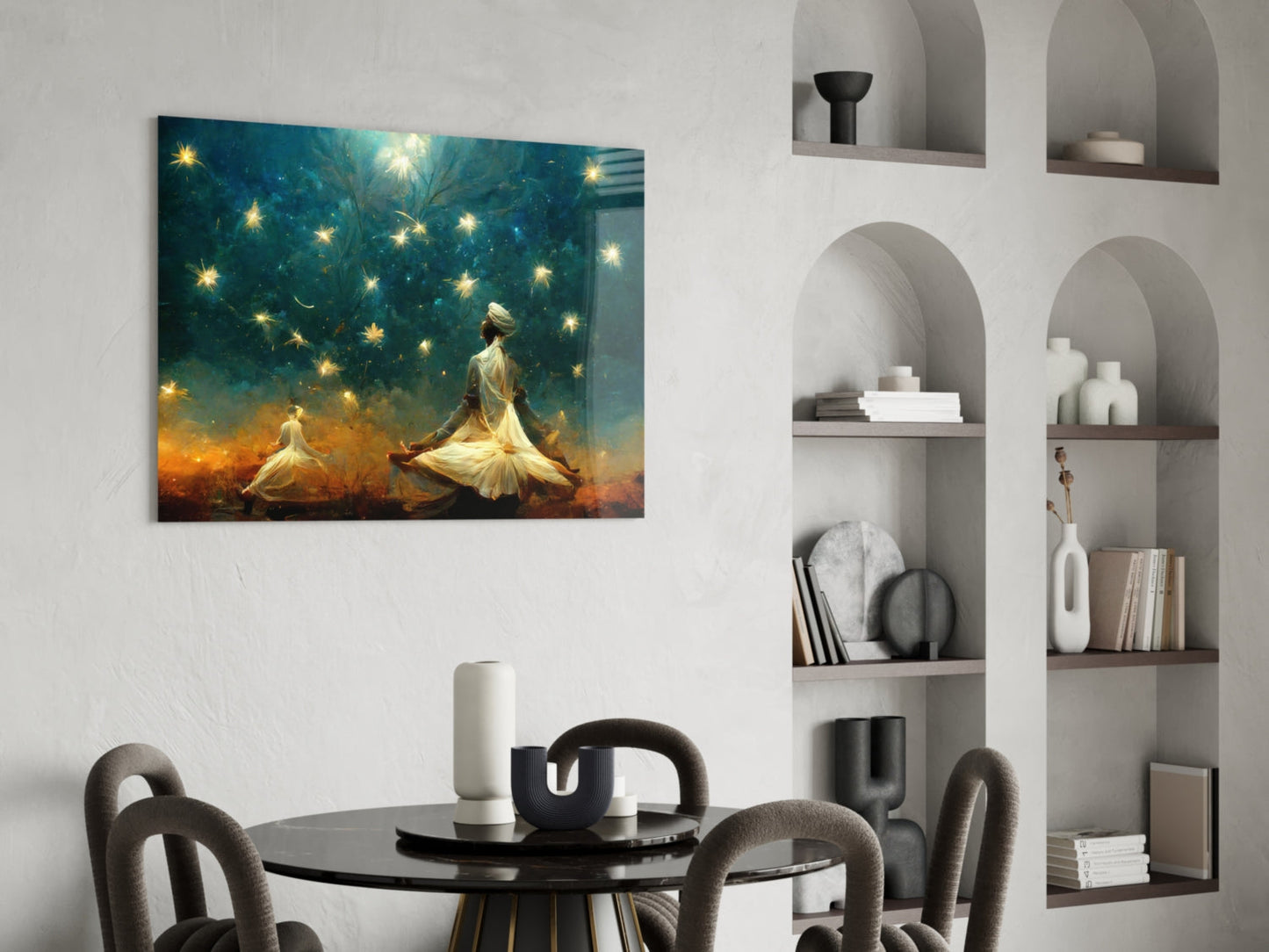 Mysticism Meditating Dervish Glass Wall Art