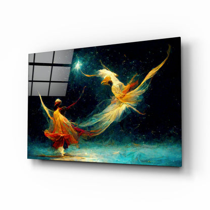 Mysticism Two Dervishes Glass Wall Art