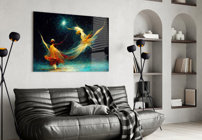 Mysticism Two Dervishes Glass Wall Art
