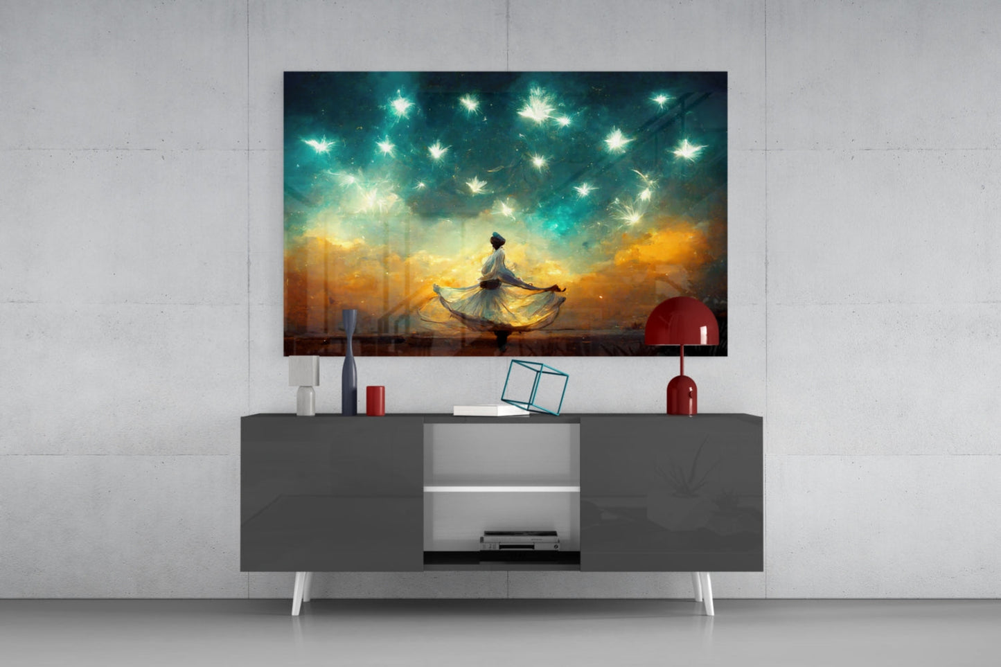 Whirling Dervish Glass Wall Art