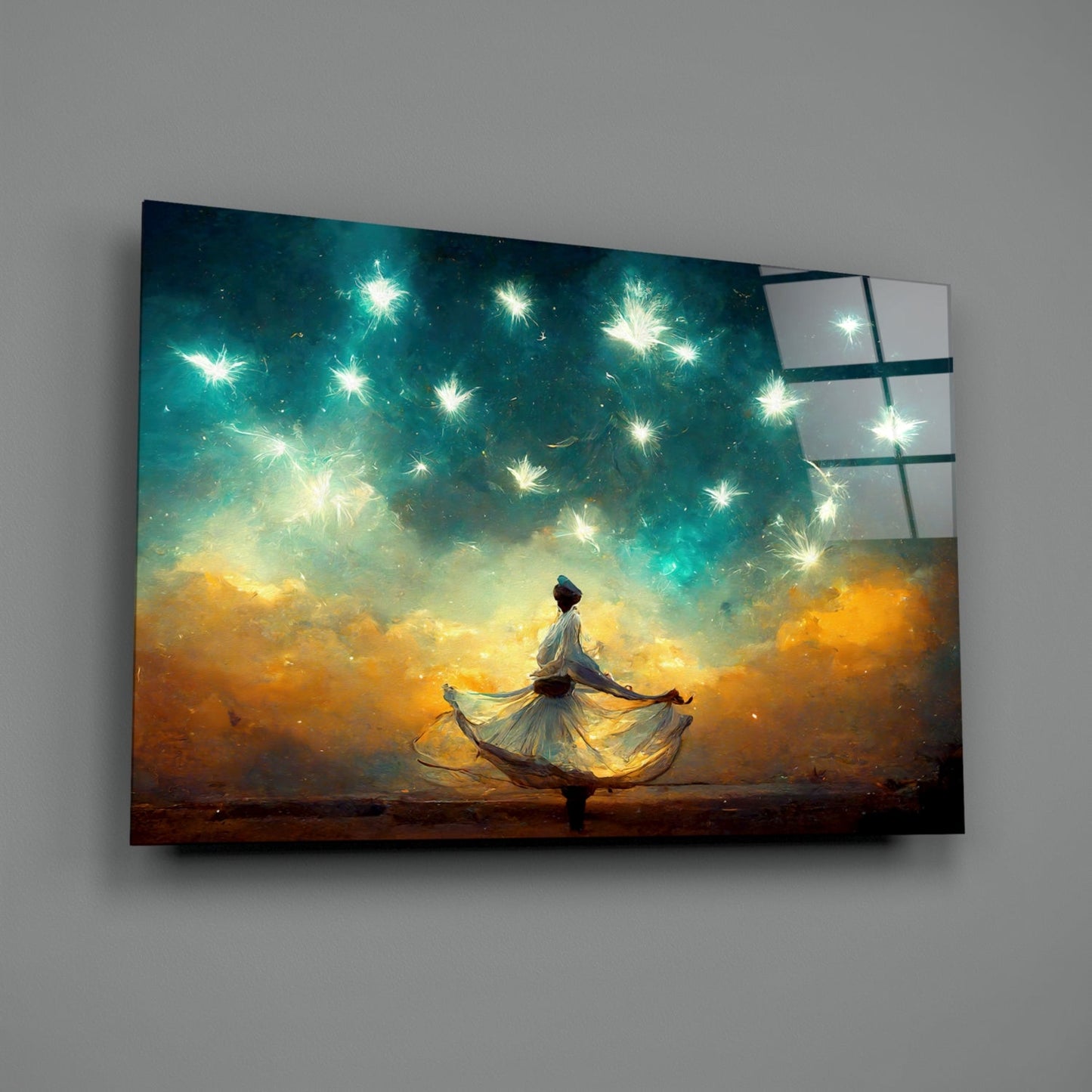 Whirling Dervish Glass Wall Art