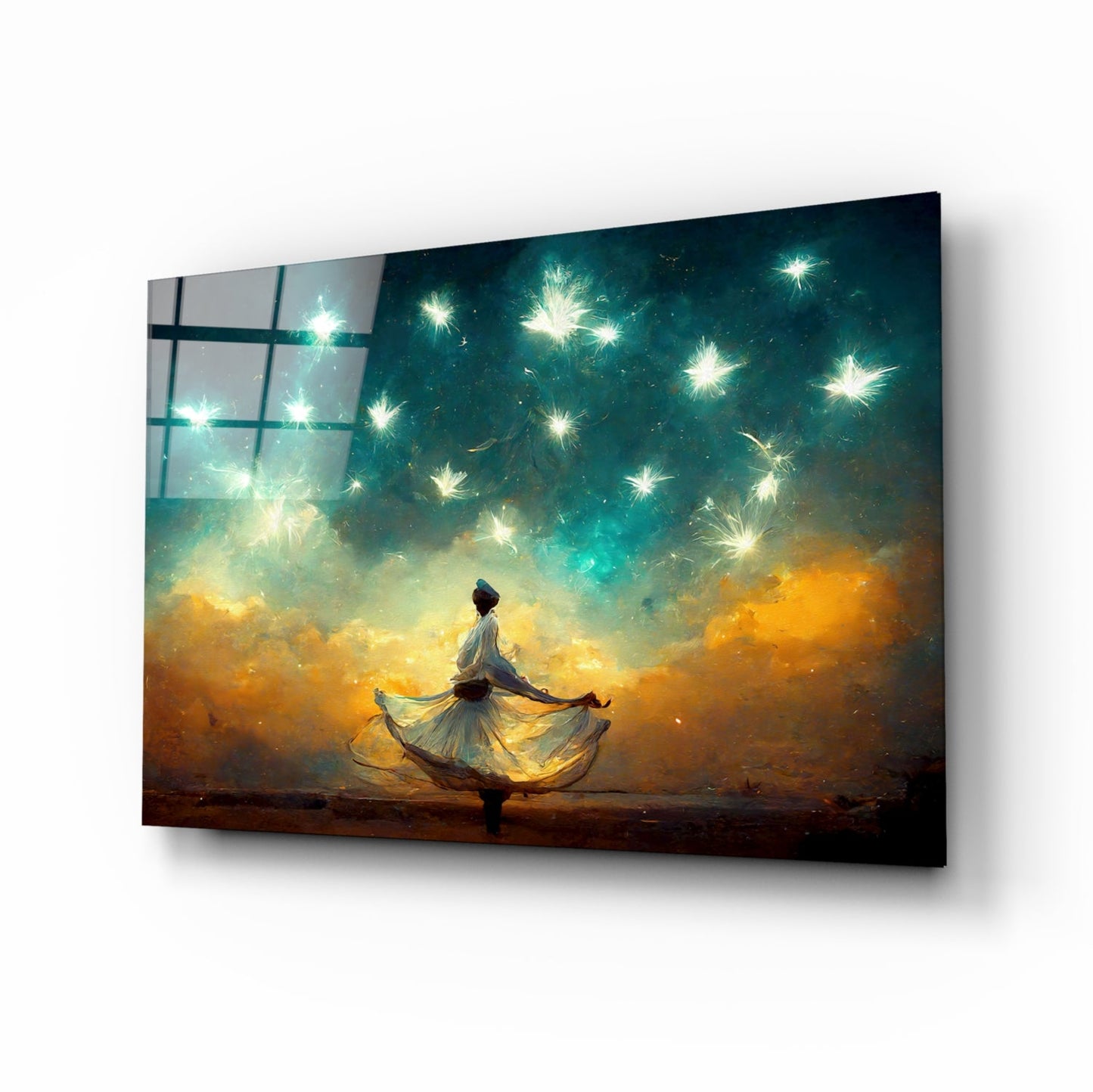 Whirling Dervish Glass Wall Art