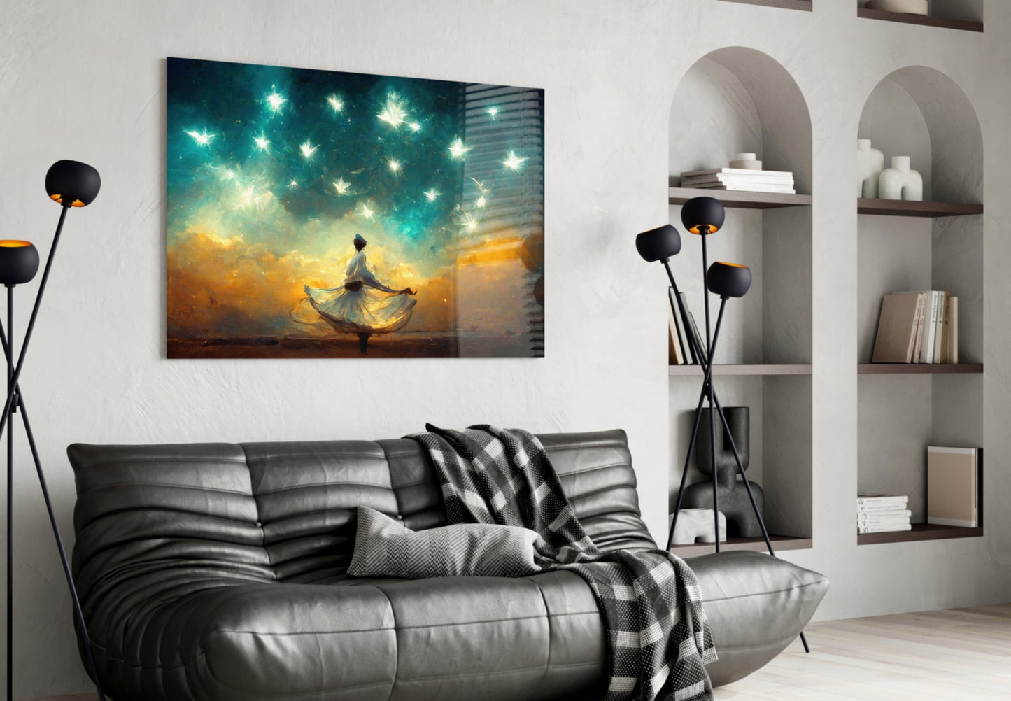 Whirling Dervish Glass Wall Art