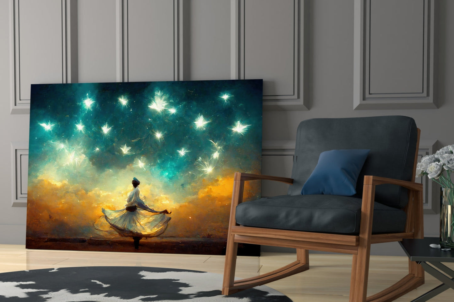 Whirling Dervish Glass Wall Art