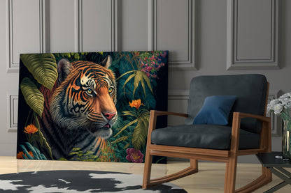 Trap Behind Flowers Glass Wall Art