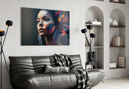 Girl with a Tattoo Glass Wall Art