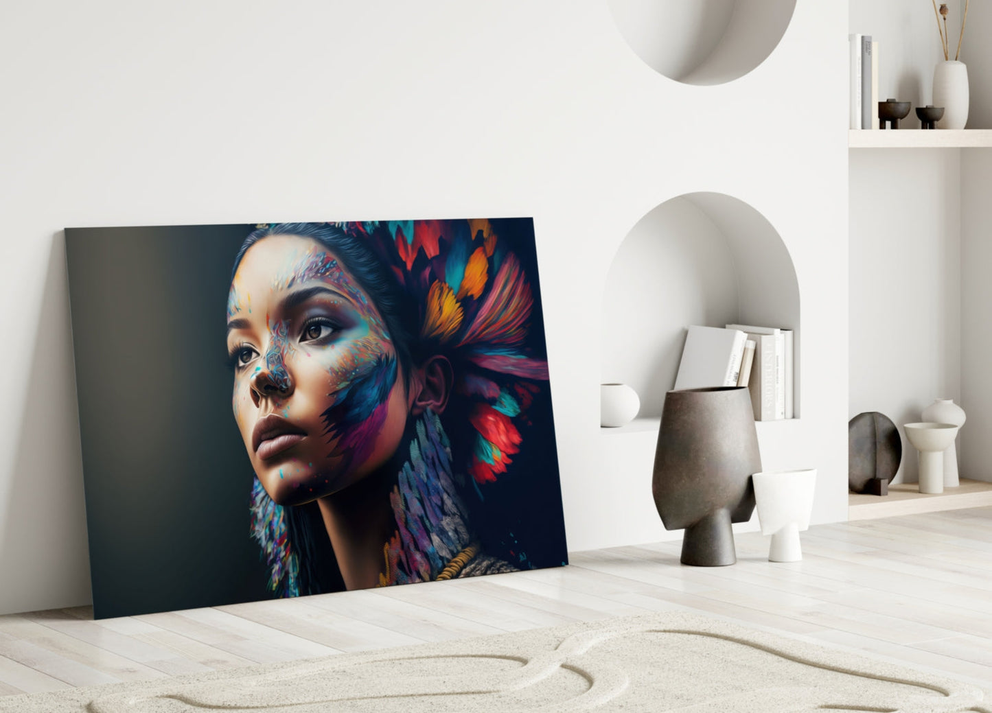Girl with a Tattoo Glass Wall Art
